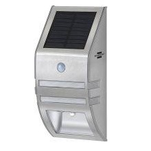Lámpara Led Solar de acero inoxidable IP44 con detector - Sin instalación 